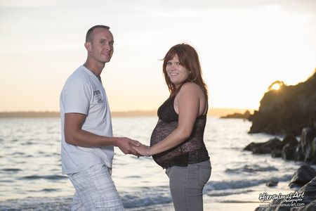 Portrait couple plage Bretonne